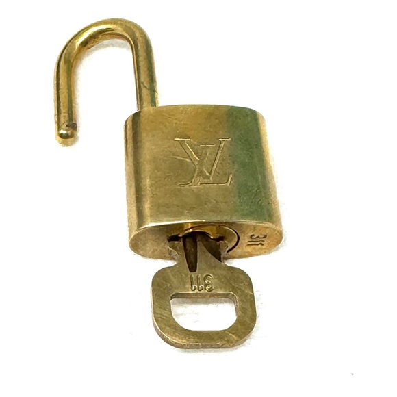 Authentic Louis Vuitton Gold Lock & Key Brass Number 311 - Picture 1 of 5